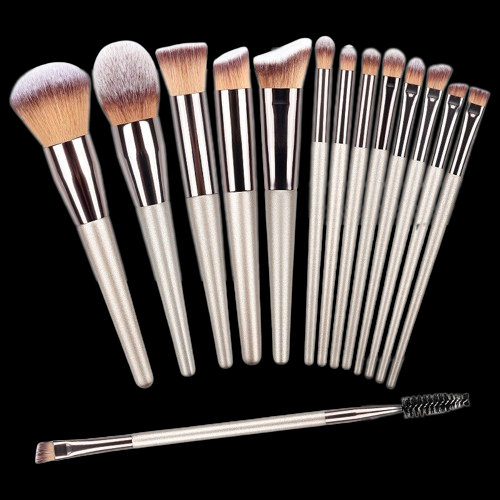 "Champagne Makeup Brushes"