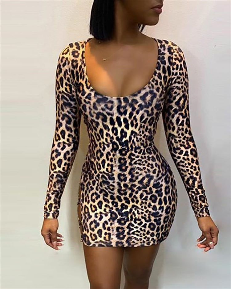 Sexy Woman Lace Leopard Dress