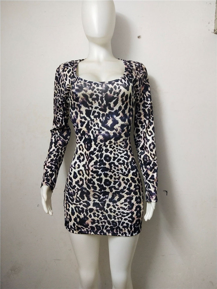 Sexy Woman Lace Leopard Dress