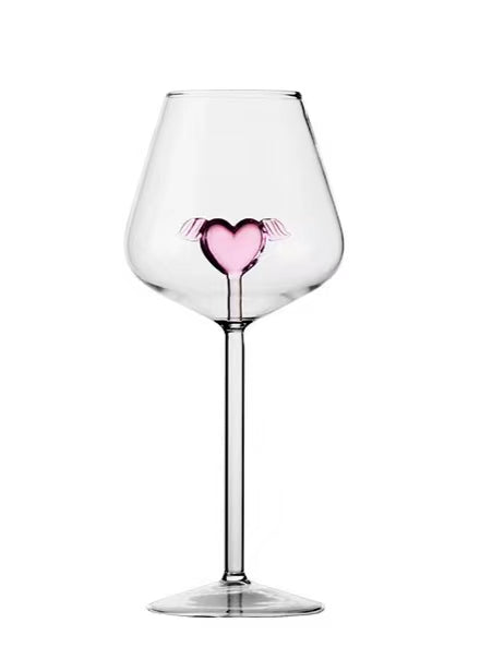 200ml Heart Shaped Cocktail Glass Cup High Borosilicate Lovely Glassware Unique 3D Sweet Heart Wine Martini Cocktail Glasses