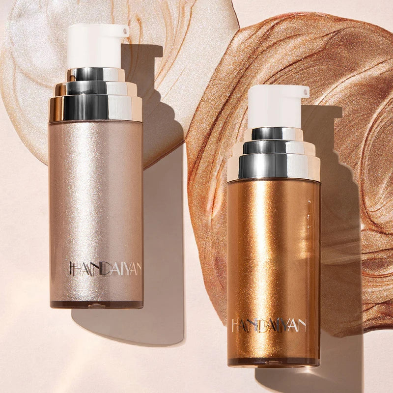 4 Colors Spray Liquid Highlighter  Shimmer Face Contour Cosmetic Glitter Body Bronzer Oil Mist Highlight Illuminator Makeup
