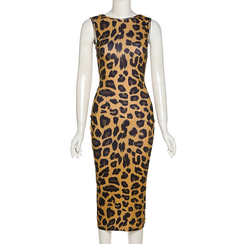 Leopard Casual Sexy Women Dress