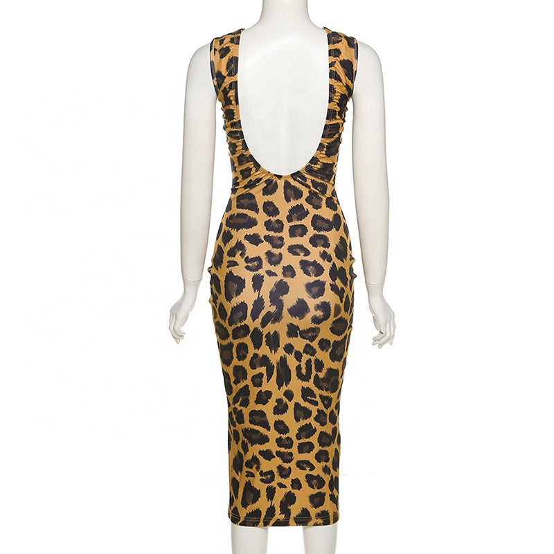 Leopard Casual Sexy Women Dress