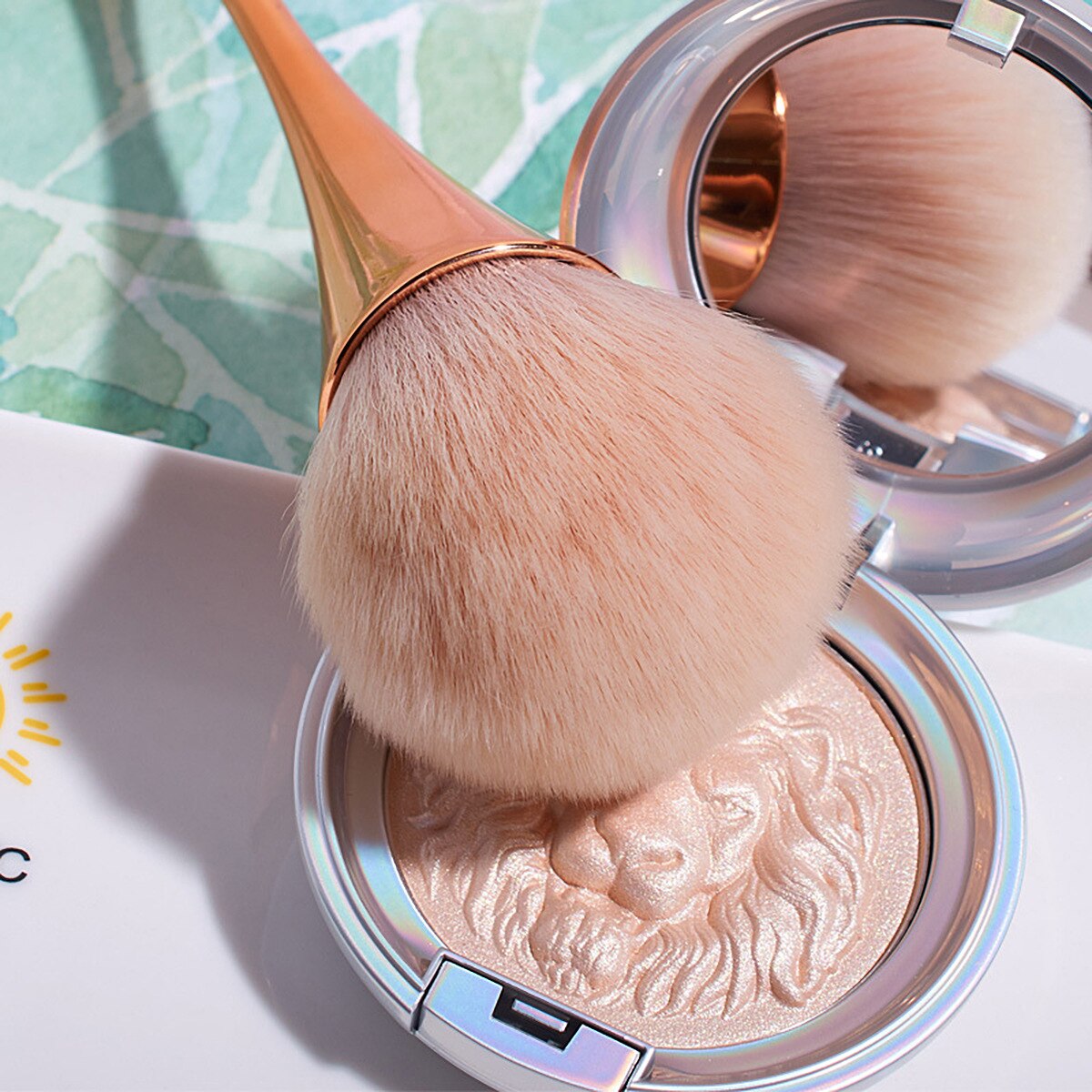 New Single Makeup Brush Rose Gold Pink Goblet Loose Powder Brush Honey Powder Brush Highlight Brush Blush Brush Beauty Tool