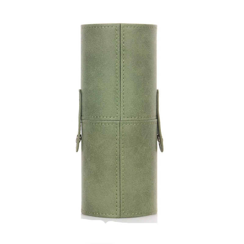 Portable Travel PU Leather Makeup Brush Tools Holder Cosmetic Pens Storage Cup Case Box Makeup Tool Organizer