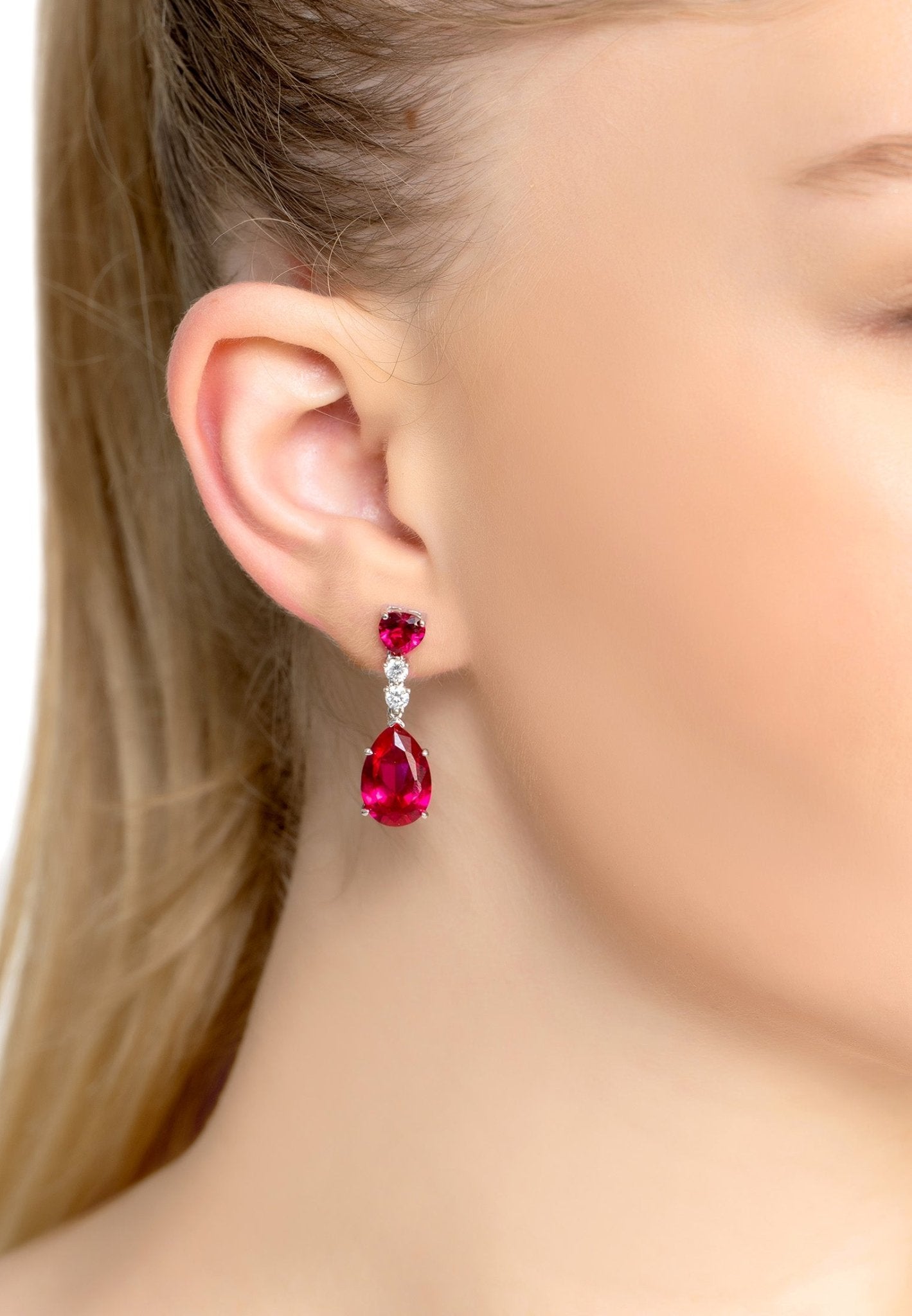 RUBIES TEADROP - EARRINGS