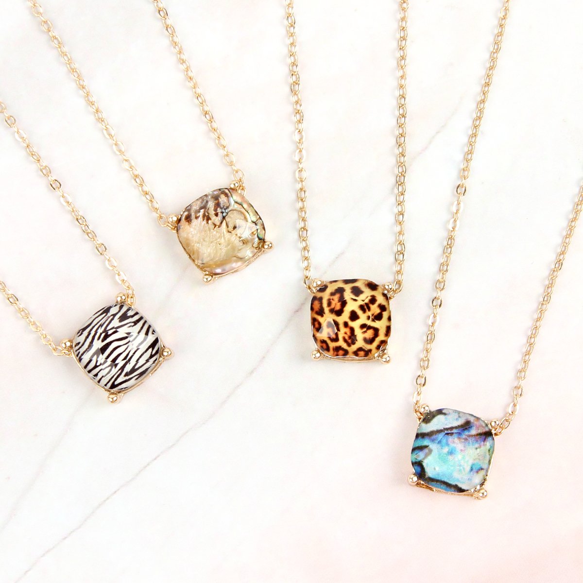 17155 - 12mm Cushion Cut Charm Necklace