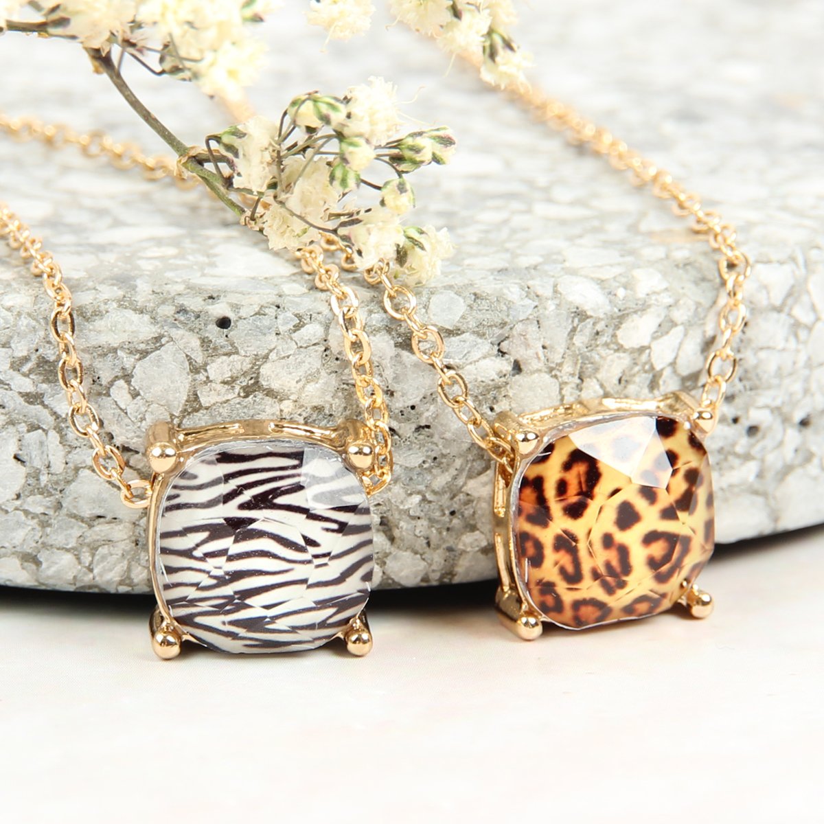 17155 - 12mm Cushion Cut Charm Necklace