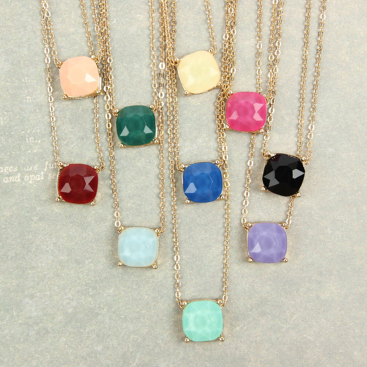 17155 - 12mm Cushion Cut Charm Necklace