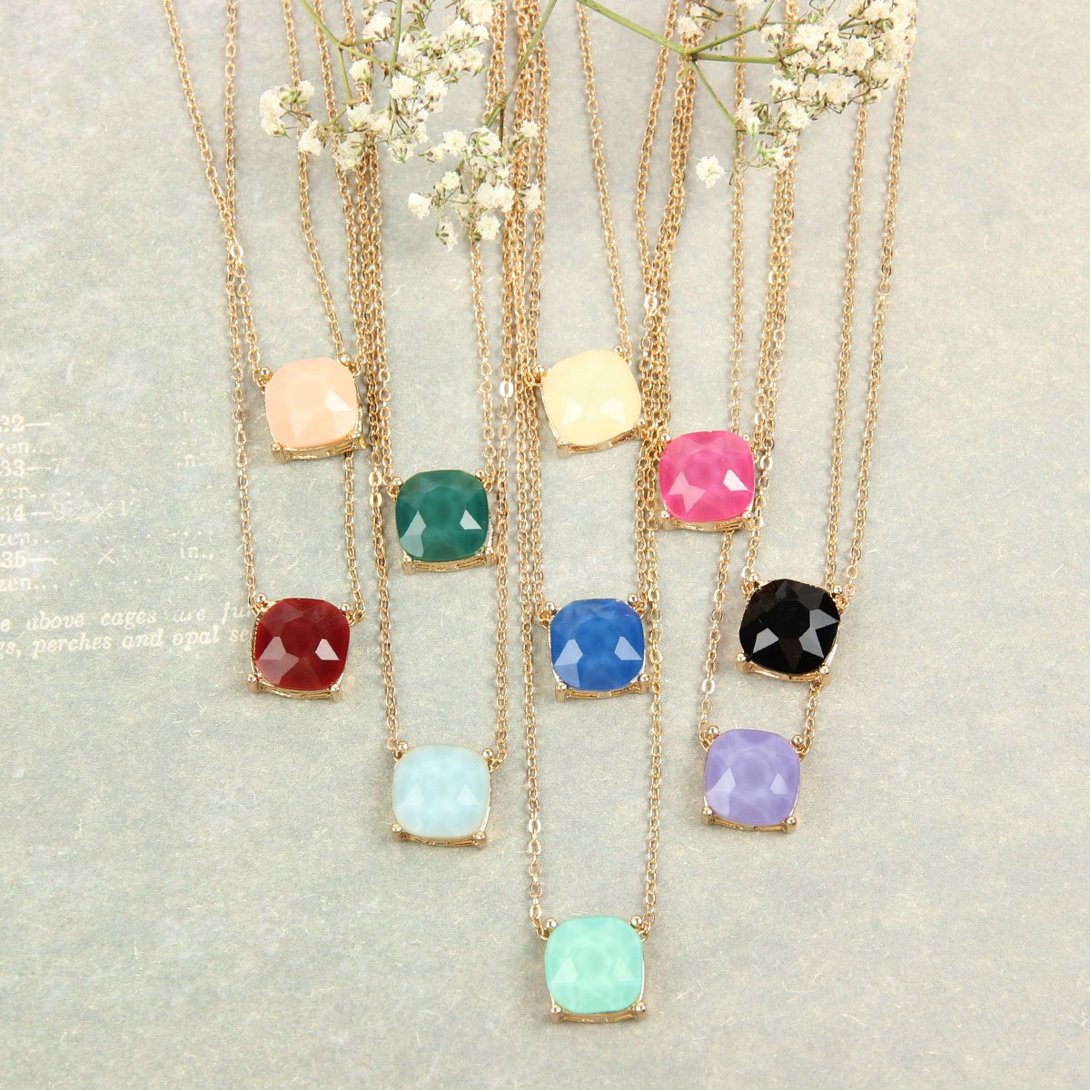 17155 - 12mm Cushion Cut Charm Necklace