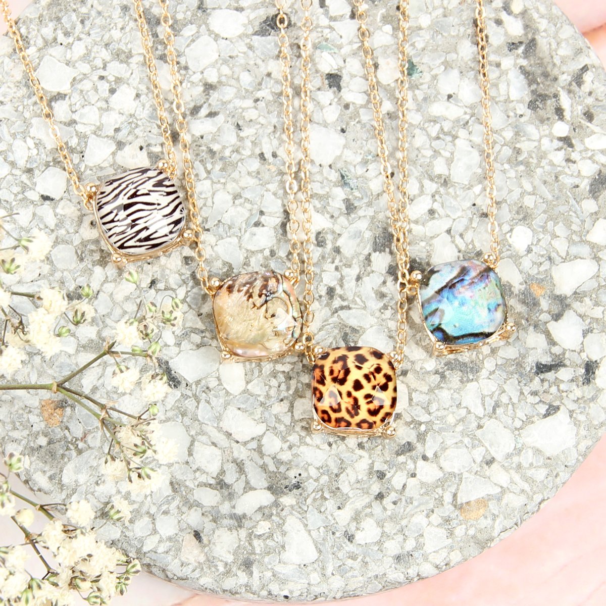 17155 - 12mm Cushion Cut Charm Necklace