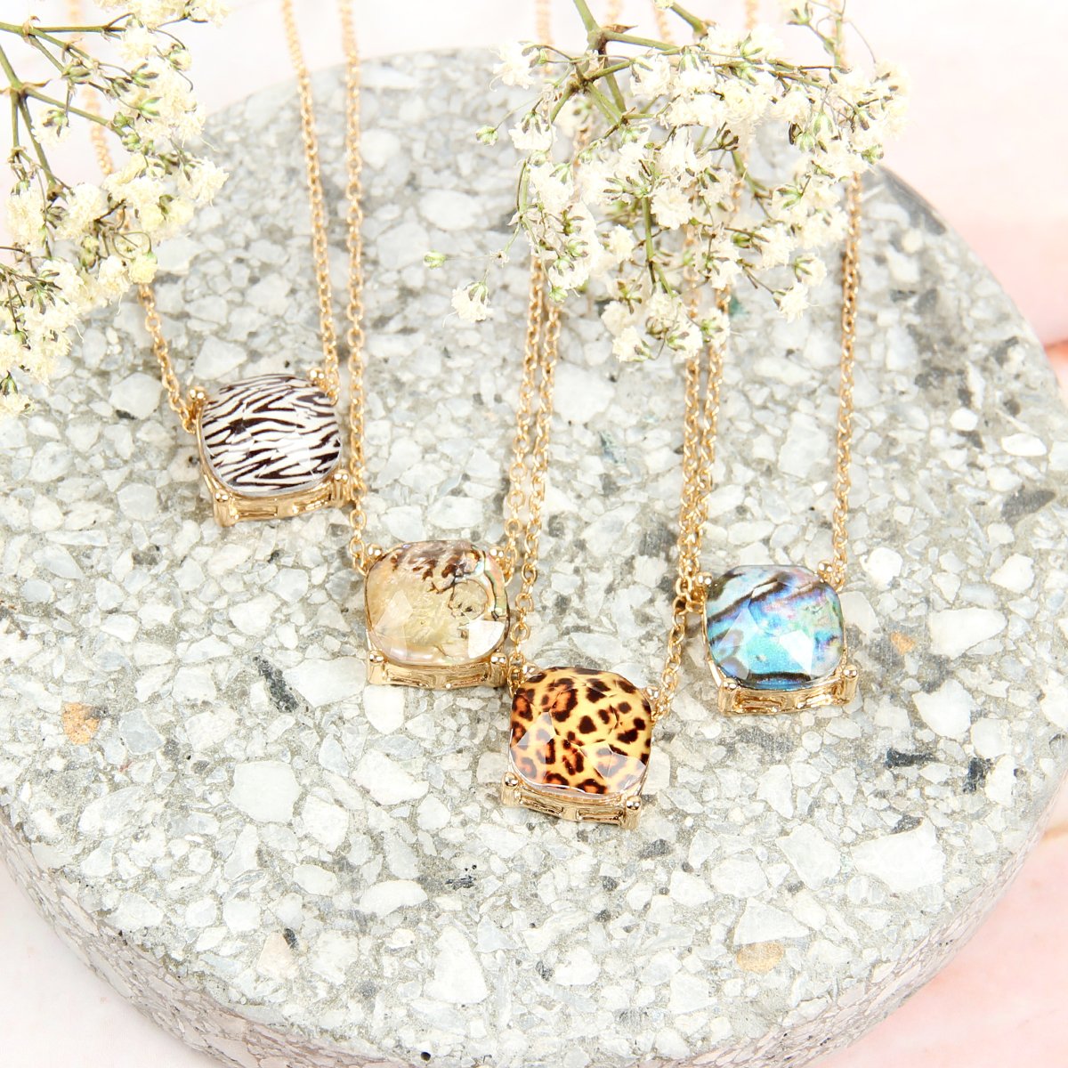 17155 - 12mm Cushion Cut Charm Necklace