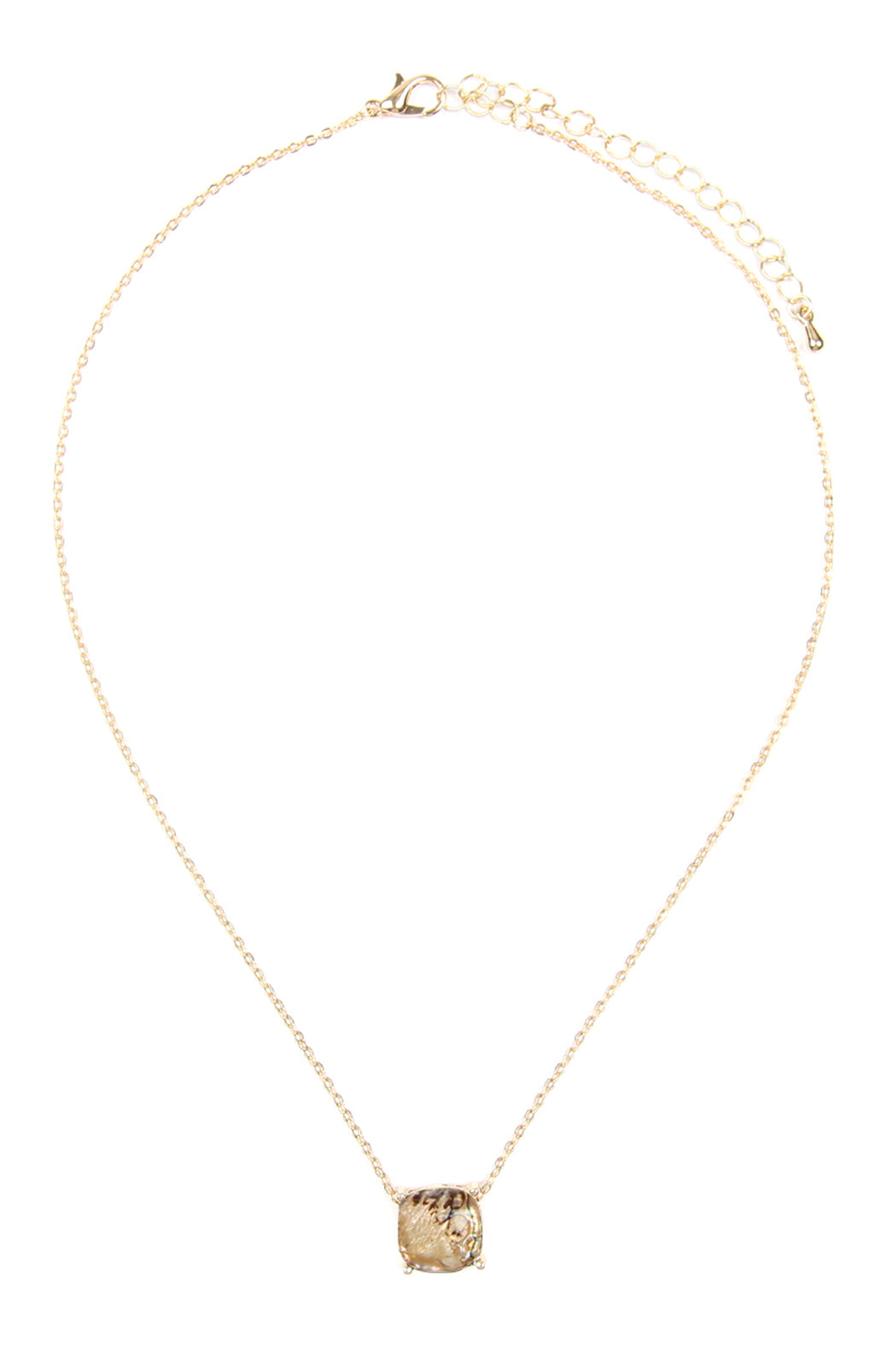 17155 - 12mm Cushion Cut Charm Necklace