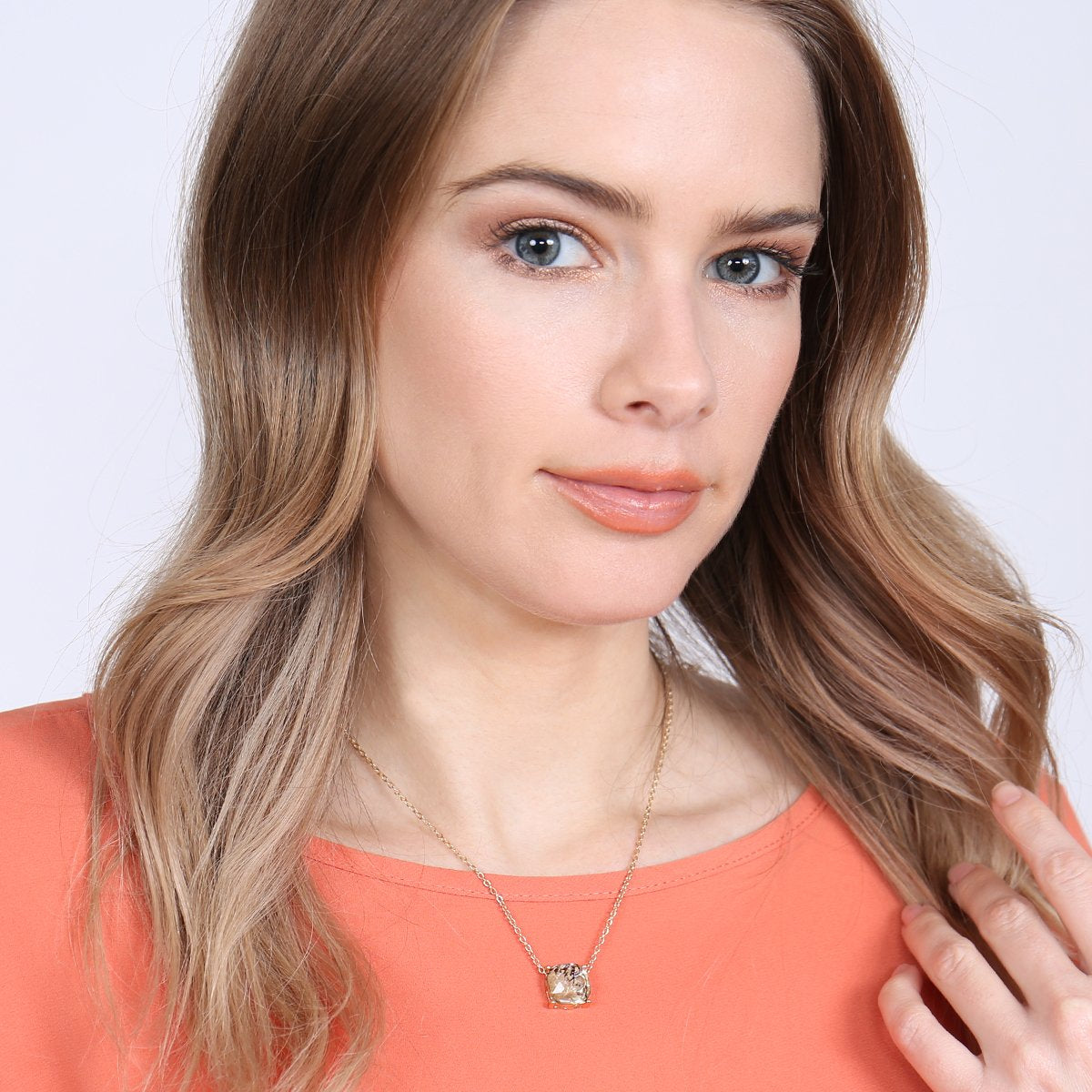 17155 - 12mm Cushion Cut Charm Necklace