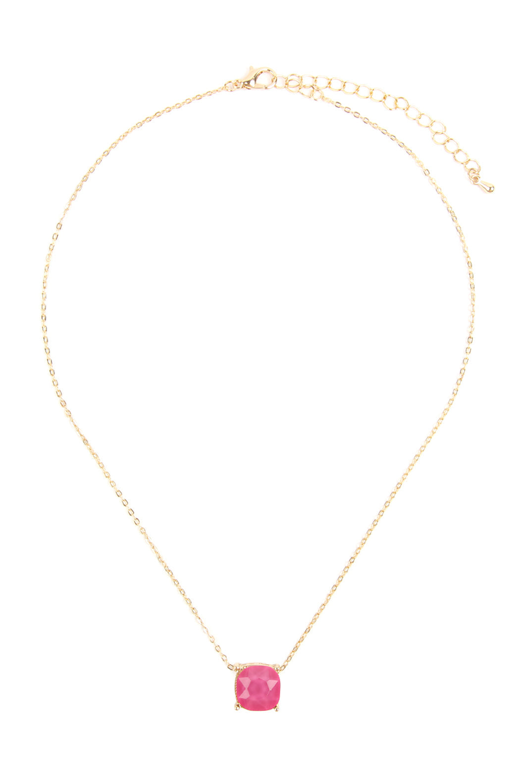 17155 - 12mm Cushion Cut Charm Necklace