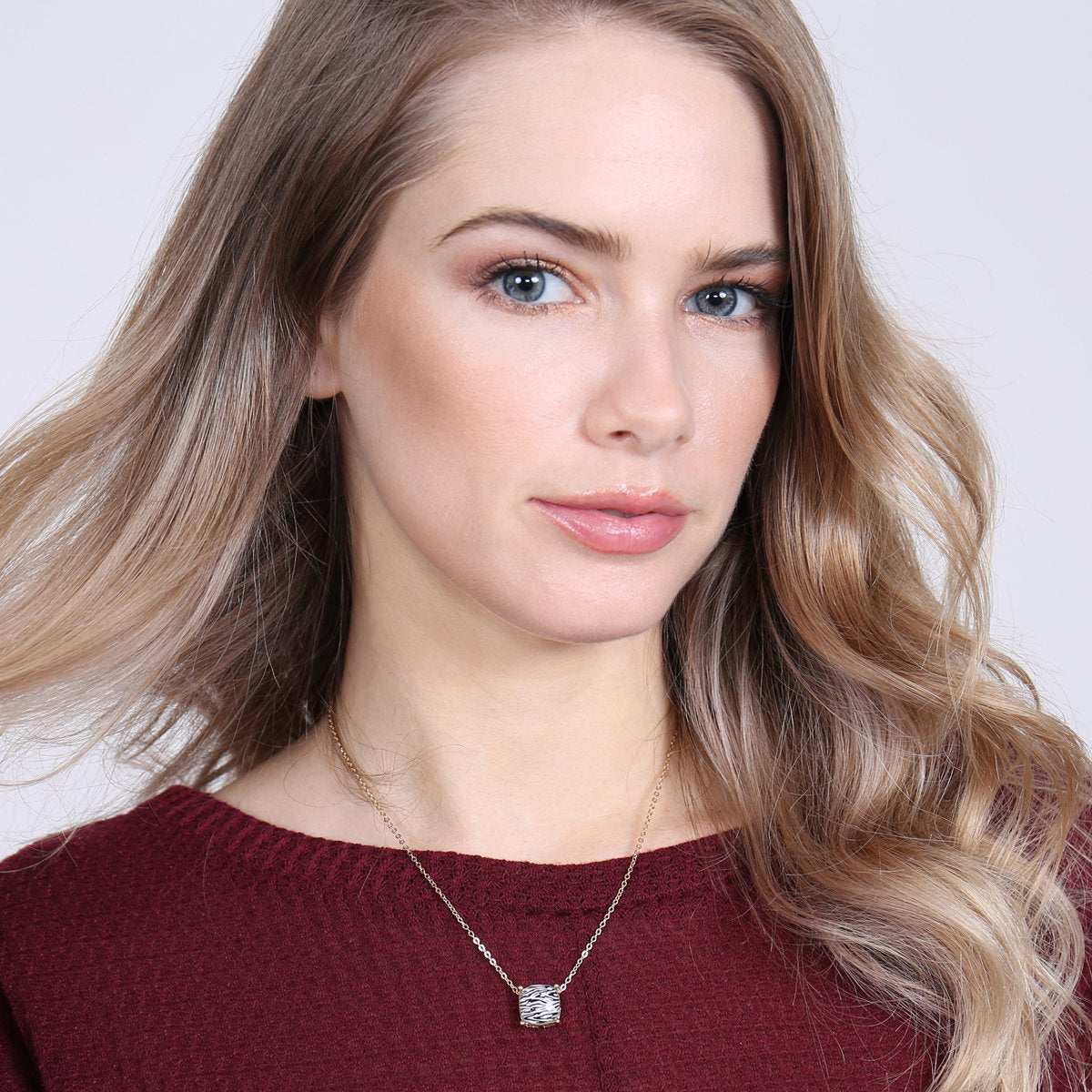17155 - 12mm Cushion Cut Charm Necklace
