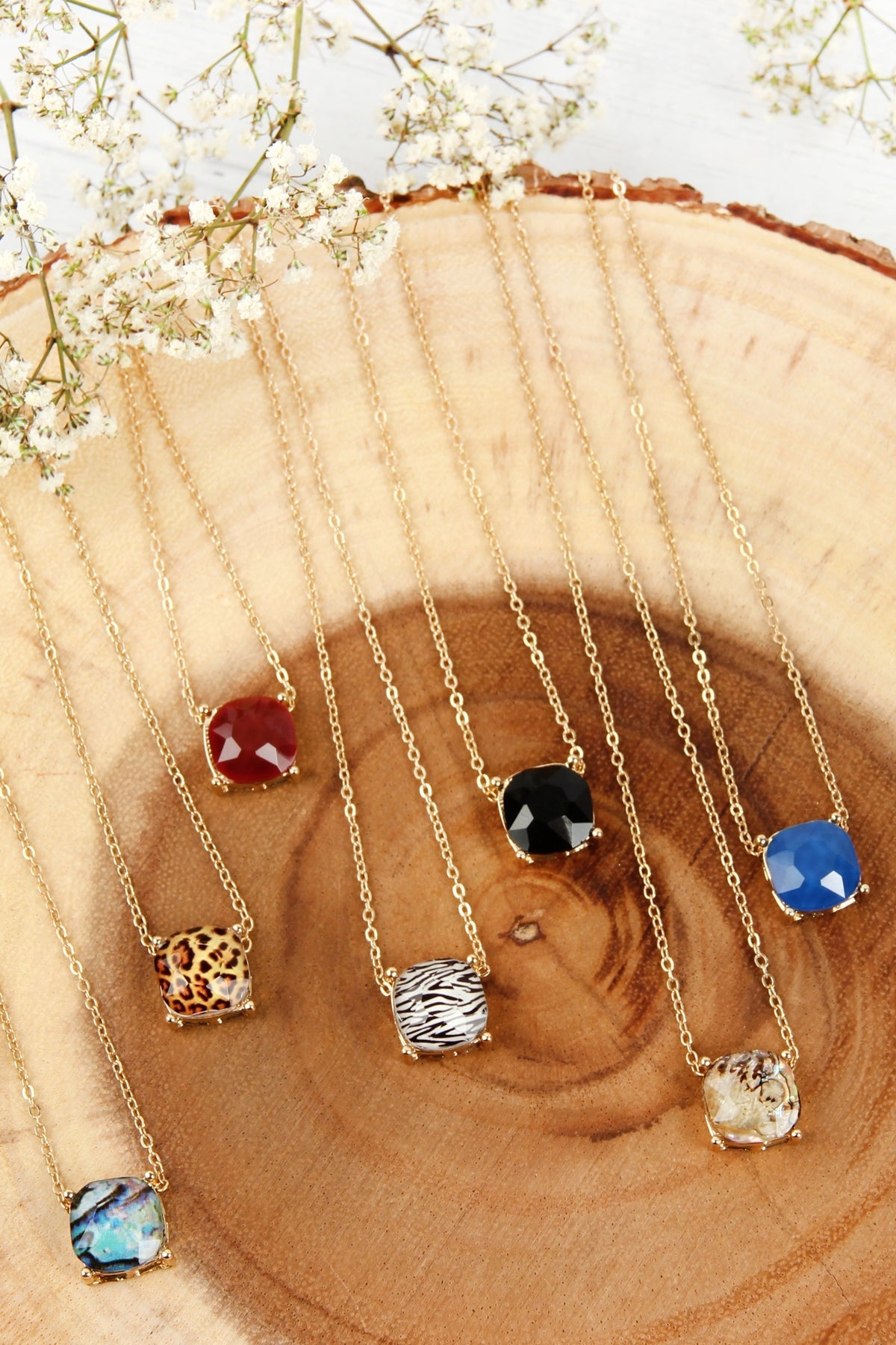 17155 - 12mm Cushion Cut Charm Necklace