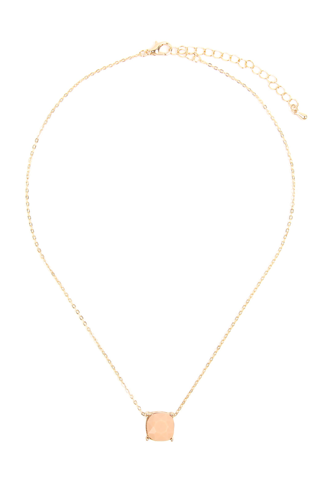 17155 - 12mm Cushion Cut Charm Necklace