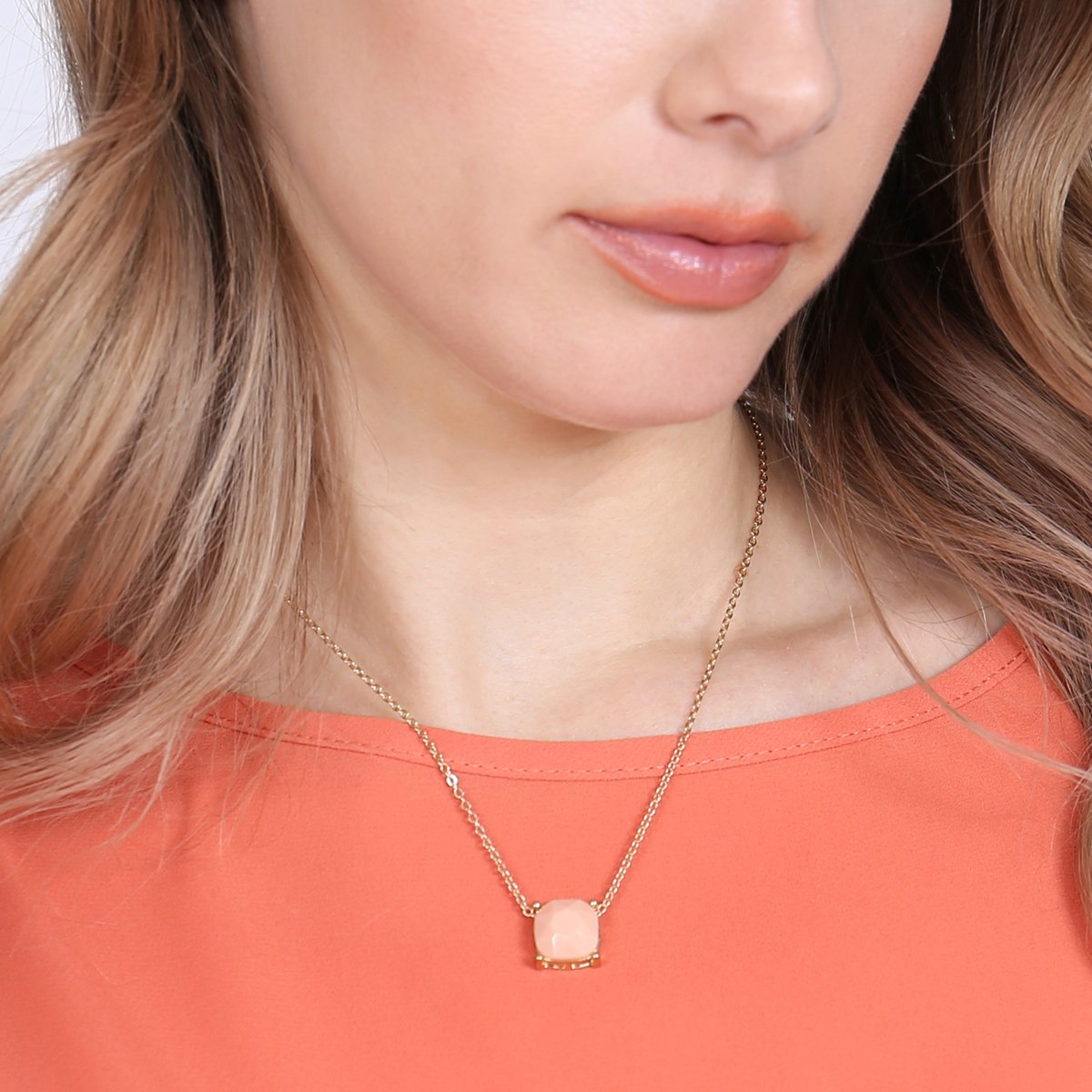 17155 - 12mm Cushion Cut Charm Necklace