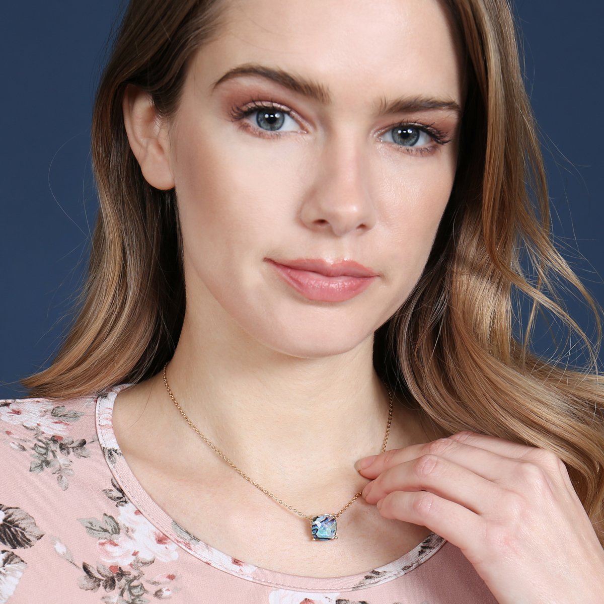 17155 - 12mm Cushion Cut Charm Necklace