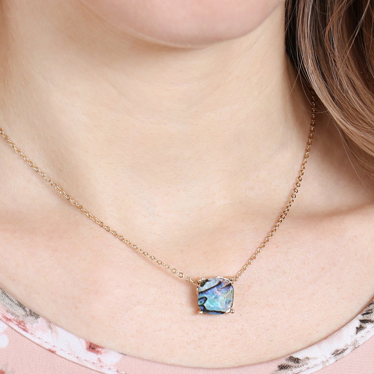 17155 - 12mm Cushion Cut Charm Necklace