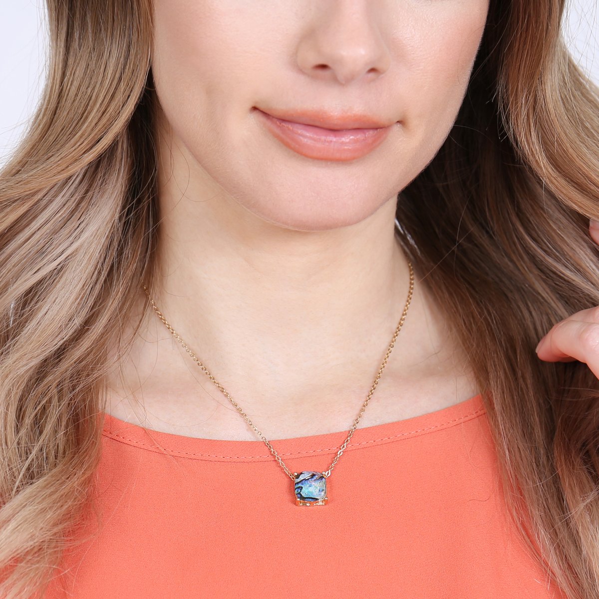 17155 - 12mm Cushion Cut Charm Necklace