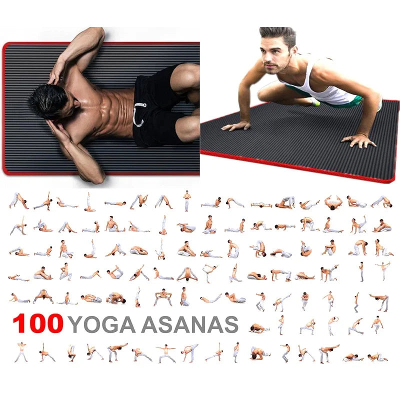 183*61*1cm NBR Yoga Mat Central European Men Fitness Exercise Beginner Yoga Mat Thicken Wide Lengthen Non-slip Sports Home