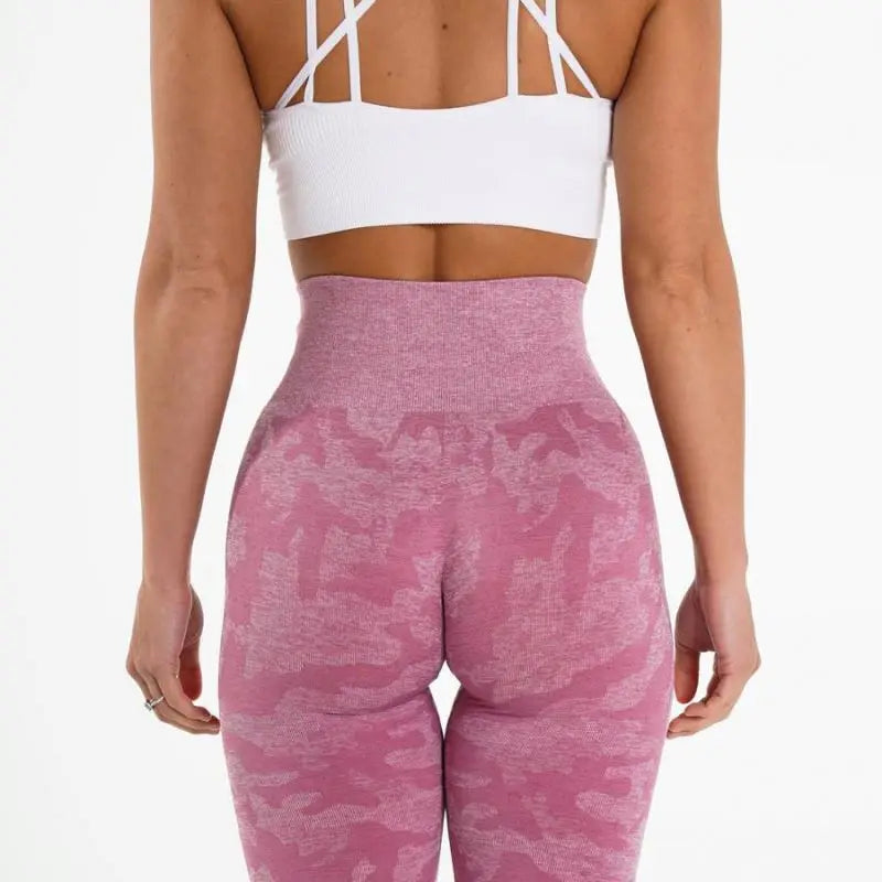 14 Color New Women Camouflage Jacquard Seamless High Waist Yoga Scrunch Butt Leggings