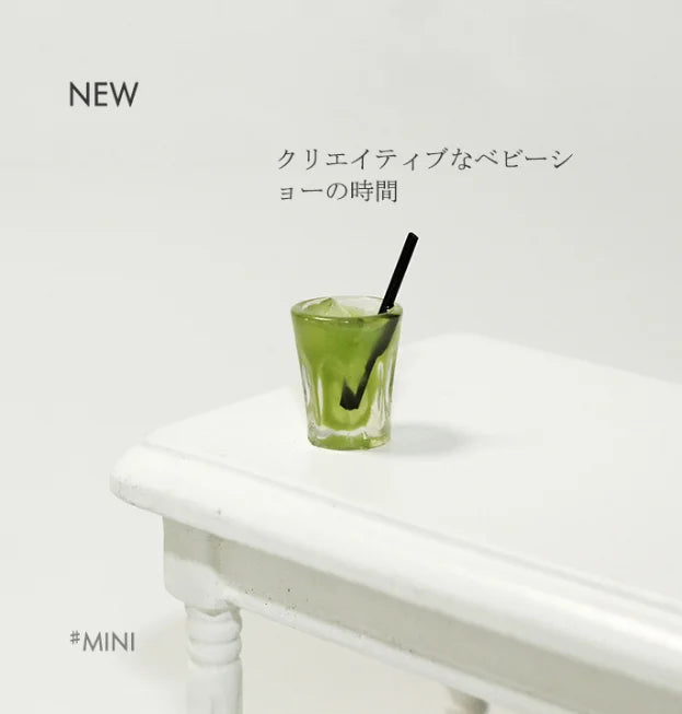 1/6 1/12  Doll House Simulation Miniature Mini Matcha Beverage Cup Model Decor