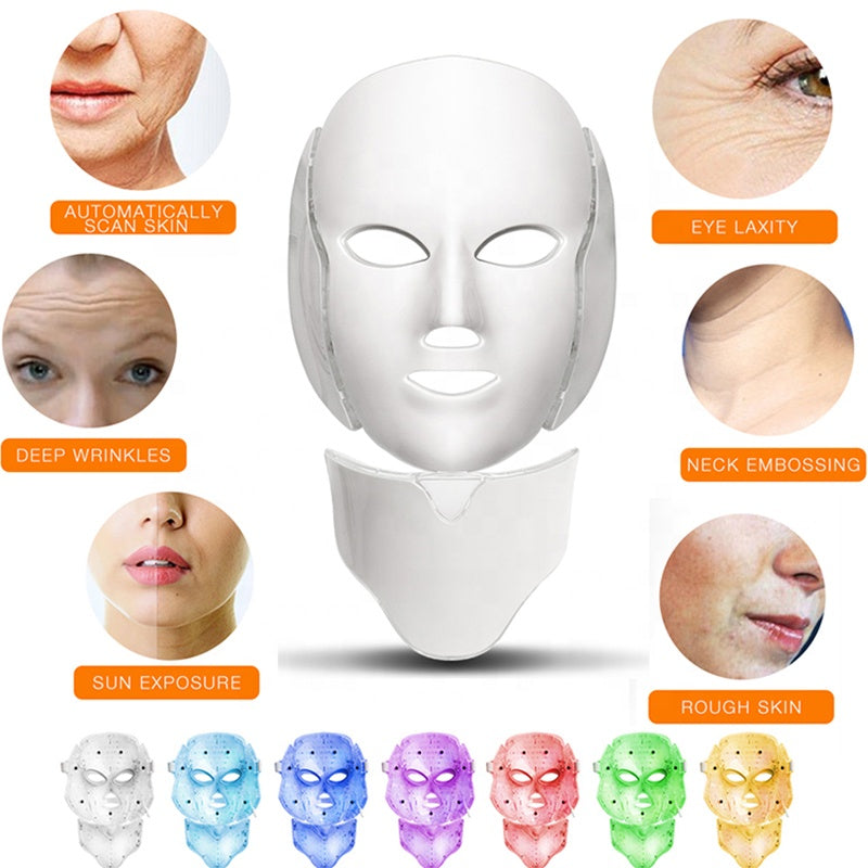 2021 Hot Sale PDT Colorful Skin 7 Colors Face Mask Beauty Custom Facial Beauty Led Mask