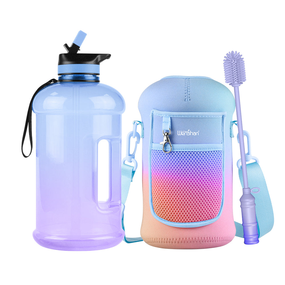 2.2L PETG Material Plastic Water Bottle Gallon Water Bottle Custom Color OEM Logo DIY Sleeve