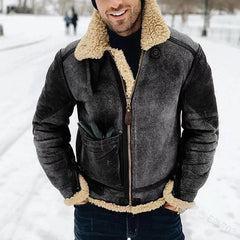 2021 High Quality Suede Faux Duffle Fur Aviator Jacket for Men Jackets Men's Korean Winter Fleece Jackets Men's