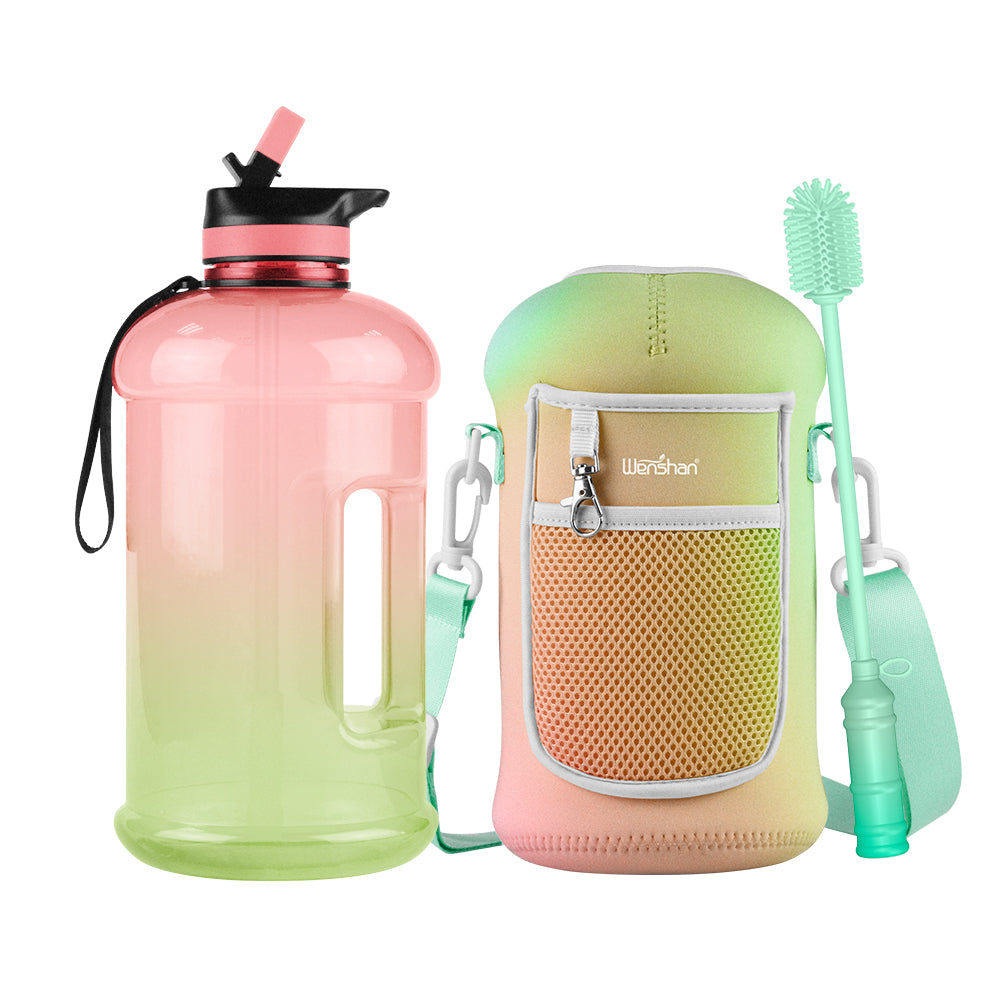 2.2L PETG Material Plastic Water Bottle Gallon Water Bottle Custom Color OEM Logo DIY Sleeve