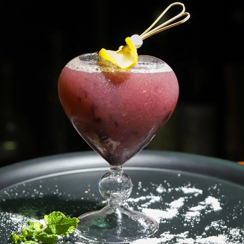 200ml Heart Shaped Cocktail Glass Cup High Borosilicate Lovely Glassware Unique 3D Sweet Heart Wine Martini Cocktail Glasses