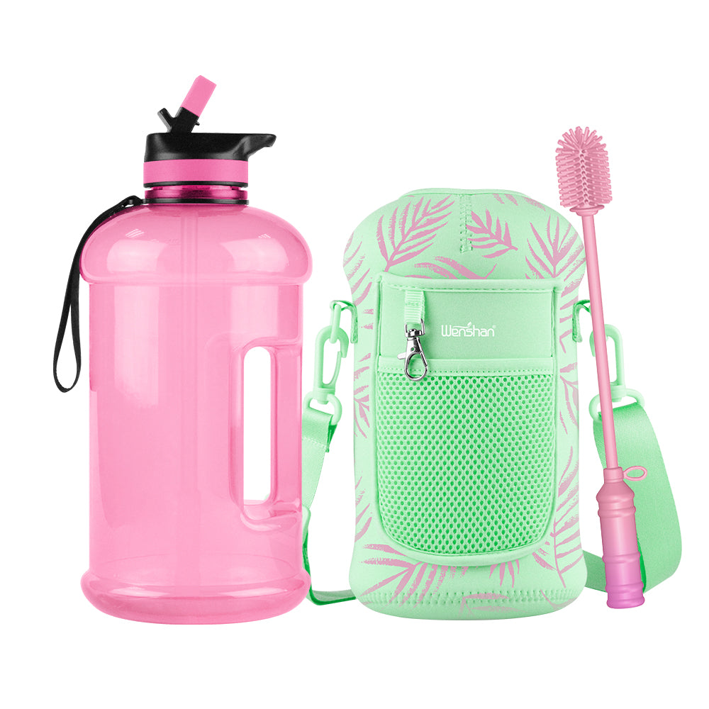 2.2L PETG Material Plastic Water Bottle Gallon Water Bottle Custom Color OEM Logo DIY Sleeve