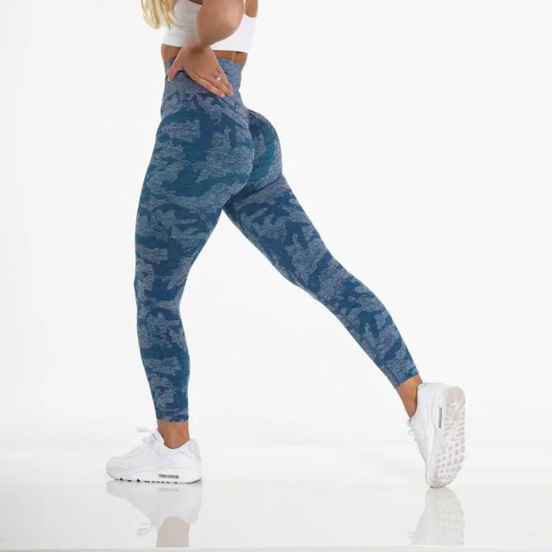 14 Color New Women Camouflage Jacquard Seamless High Waist Yoga Scrunch Butt Leggings