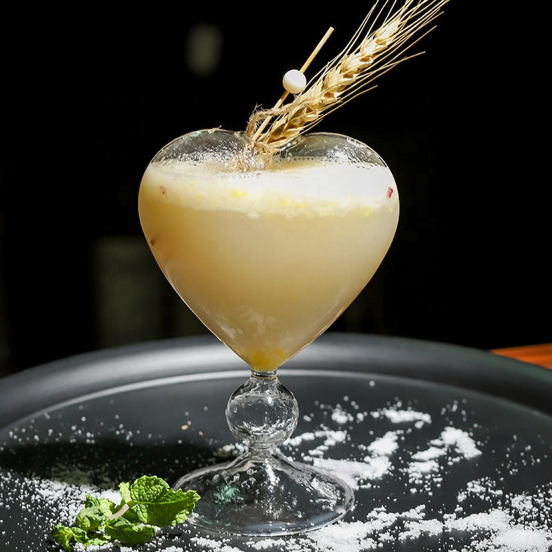 200ml Heart Shaped Cocktail Glass Cup High Borosilicate Lovely Glassware Unique 3D Sweet Heart Wine Martini Cocktail Glasses