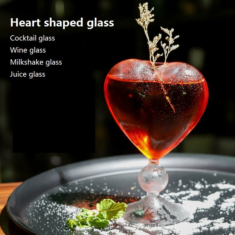 200ml Heart Shaped Cocktail Glass Cup High Borosilicate Lovely Glassware Unique 3D Sweet Heart Wine Martini Cocktail Glasses