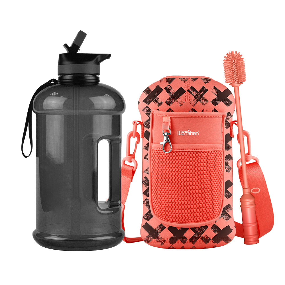 2.2L PETG Material Plastic Water Bottle Gallon Water Bottle Custom Color OEM Logo DIY Sleeve