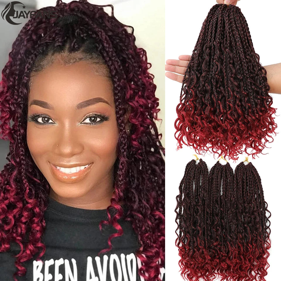 14 Inch Bob Box Braids Crochet Hair Pre Looped for Kids Bohemian Crochet Boho Box Braids Goddess Micro Box Braids Crochet Hair