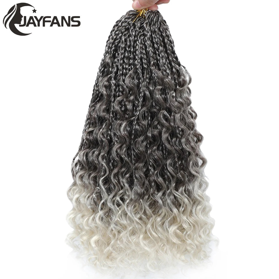 14 Inch Bob Box Braids Crochet Hair Pre Looped for Kids Bohemian Crochet Boho Box Braids Goddess Micro Box Braids Crochet Hair