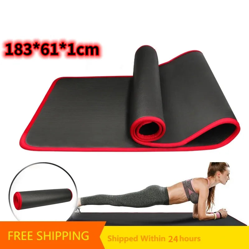 183*61*1cm NBR Yoga Mat Central European Men Fitness Exercise Beginner Yoga Mat Thicken Wide Lengthen Non-slip Sports Home