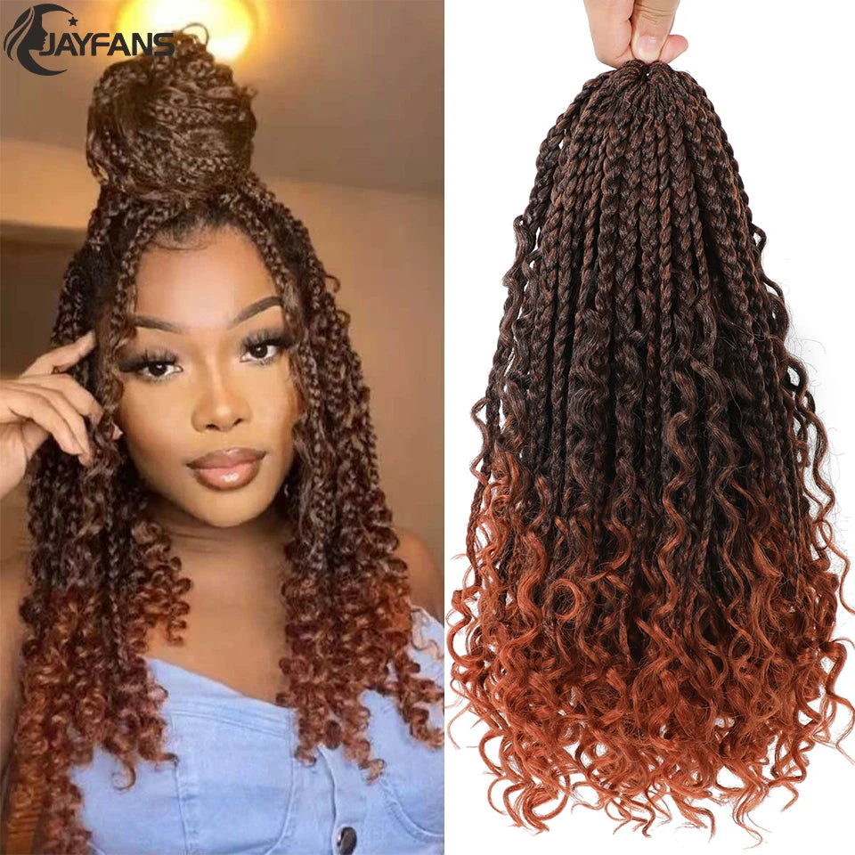 14 Inch Bob Box Braids Crochet Hair Pre Looped for Kids Bohemian Crochet Boho Box Braids Goddess Micro Box Braids Crochet Hair
