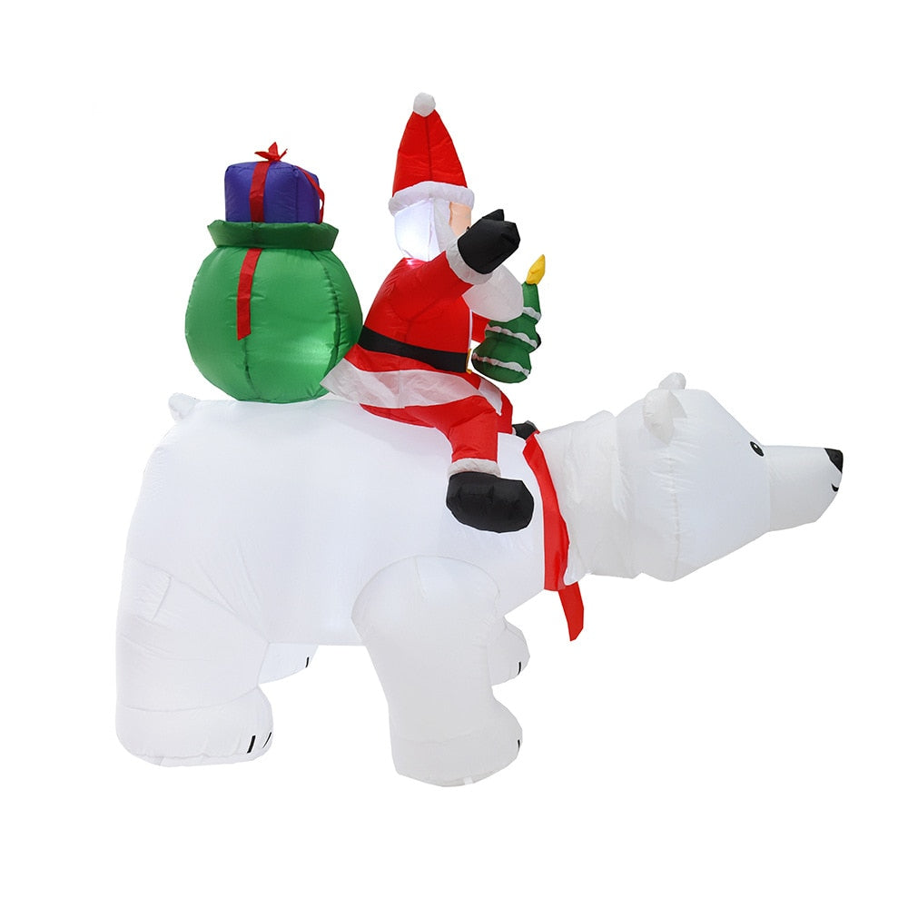 SANTA + POLAR BEAR - INFLATABLE