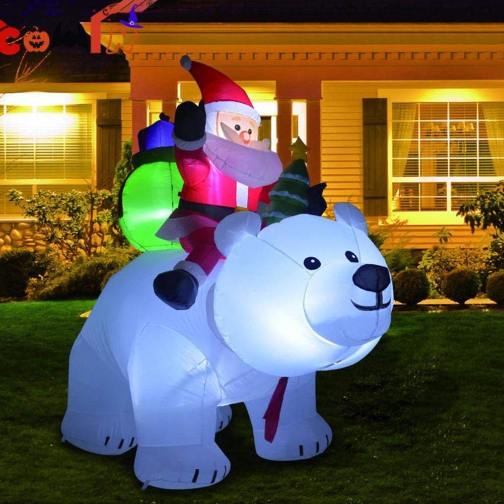 SANTA + POLAR BEAR - INFLATABLE