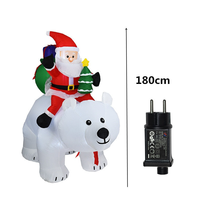 SANTA + POLAR BEAR - INFLATABLE