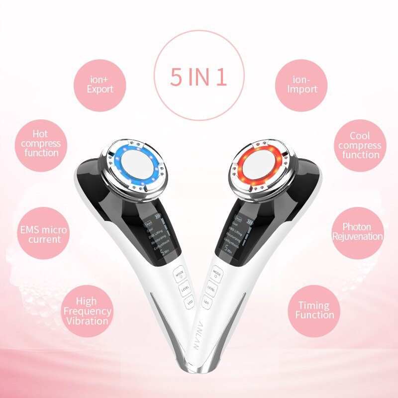 ANLAN EMS Facial Massager LED Light Face Lifting Skincare Wrinkle Removal Skin Tighten Hot Cool Compress Skin Care Beauty Device