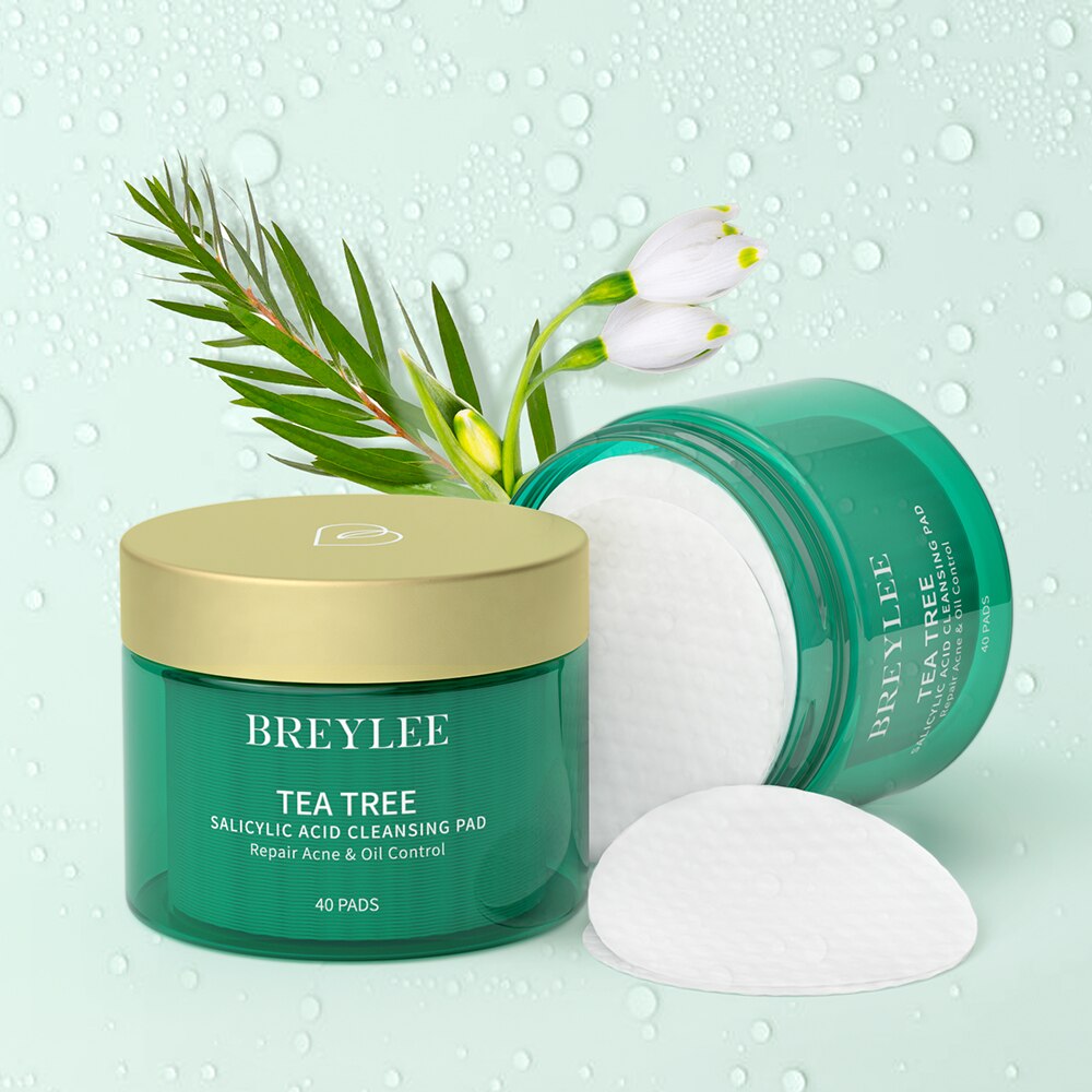 BREYLEE 2% Salicylic Acid Cotton Pads Cleaning Pores Treatment Blackhead Pimple Essence Oil Control Removal Health And Beauty
