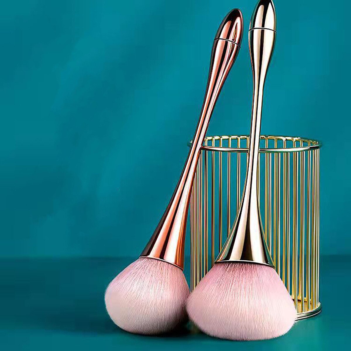 New Single Makeup Brush Rose Gold Pink Goblet Loose Powder Brush Honey Powder Brush Highlight Brush Blush Brush Beauty Tool