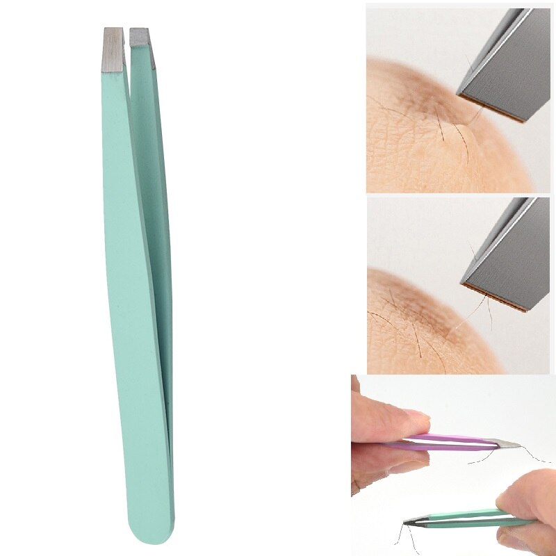 Stainless Steel Eyebrow Tweezer Colorful Hair Beauty Fine Hairs Puller Slanted Clips For Eyebrows Eyebrow Tongs Removal Tools